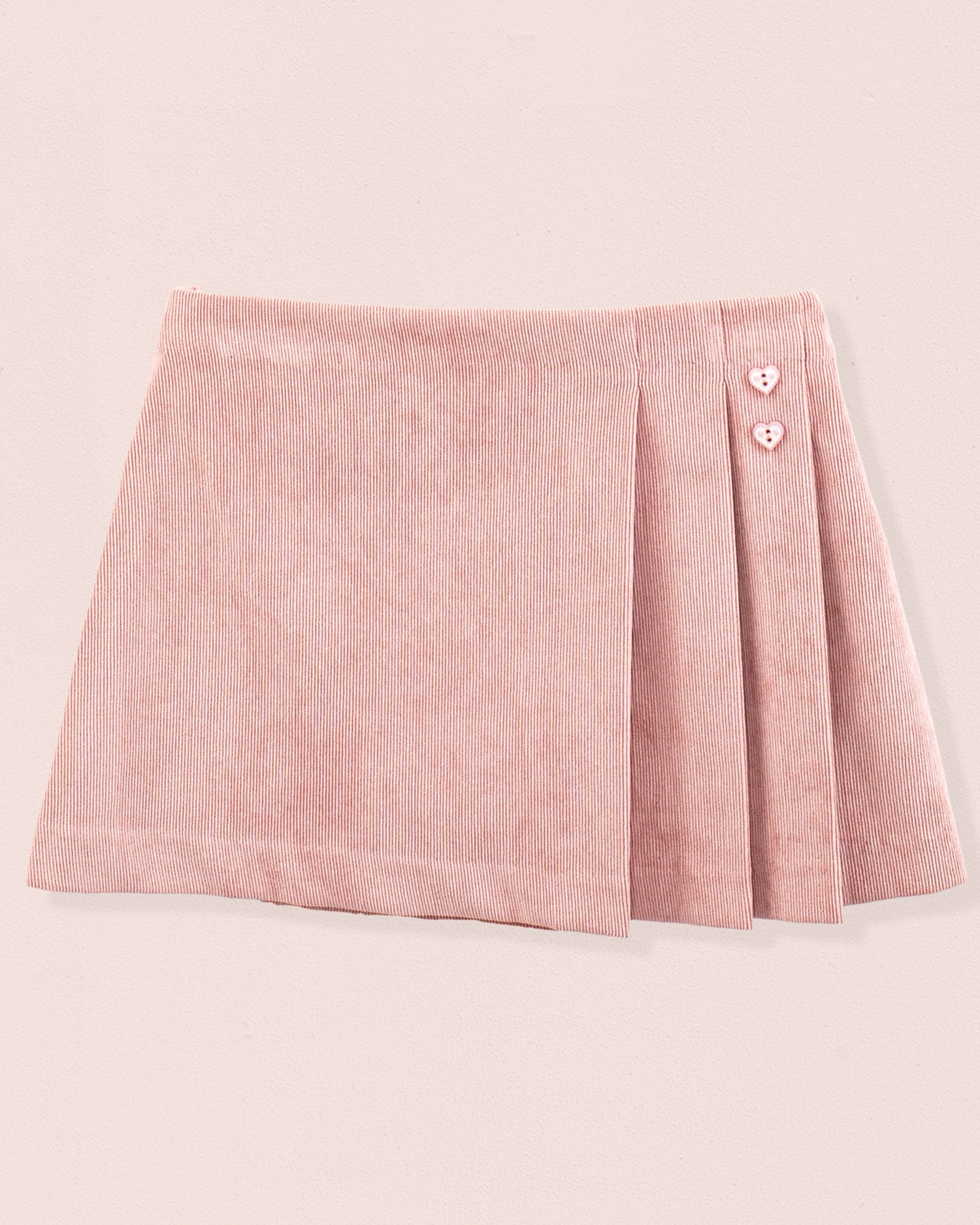 Rose Corduroy Pleated Skirt